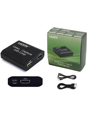 HDMI Video Capture Device With Loop Out Video Capture Card, HDMI Game Capture HDMI To USB For Game Record Live Streaming Broadcast