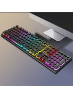 T-WOLF T75 Punk Mechanical Keyboard – RGB Backlit Retro Gaming Keyboard