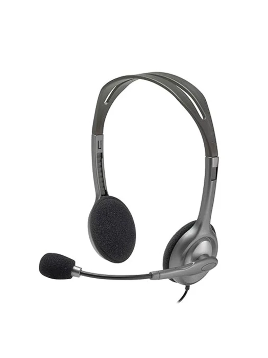 Logitech H110 Wired Headphones With Mic, Stereo With Noise-Cancelling,3.5-Mm Dual Audio Jack