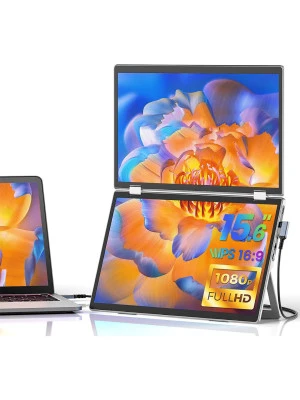DUAL PORTABLE -15 INCH -LAPTOP SCREEN EXTENDER-FHD- STANDALONE-TOUCH