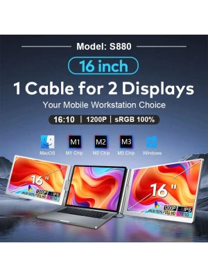 Triple Portable Laptop Screen Extender ,16 Inch , FHD 1080P IPS 