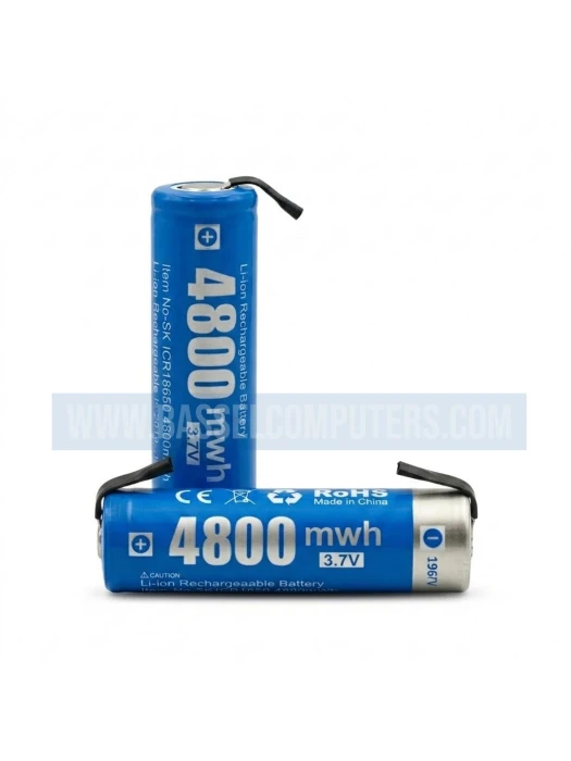 18650 Li-Ion Rechargeable Battery 3.7V 4800mWh with Tabs - Lithium Battery Cell