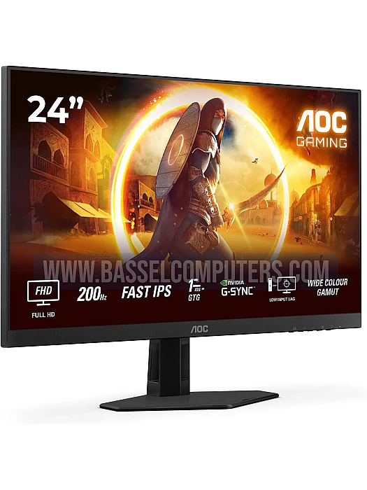 AOC Gaming Monitor 24G4HRE 23.8" FHD Fast IPS Gaming Monitor – 200Hz, 1ms, 0.3ms MPRT, G-SYNC Compatible, HDR10