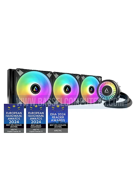 ARCTIC Liquid Freezer III 420 A-RGB Black | 420mm AIO CPU Liquid Cooler, Triple 140mm ARGB Fans