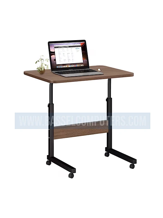 Adjustable Laptop Side Desk Table 60 × 40 cm | Height-Adjustable & Rolling Bedside Table