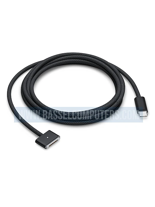 Apple USB-C to MagSafe 3 Cable 2m, Original Woven Charging Cable - Black
