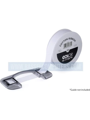COLOP e-mark® Cotton Ribbon 25mm x 25m – White Ribbon for e-mark & e-mark go