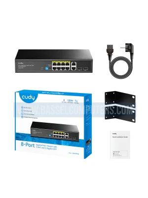 Cudy  8-Port Gigabit PoE+ Switch with 120W PoE, 2 GbE Uplinks & 2 SFP Ports
