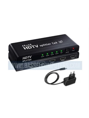 HDMI Splitter 1x4 | 1 Input 4 Outputs, 4K HDTV Video Distributor