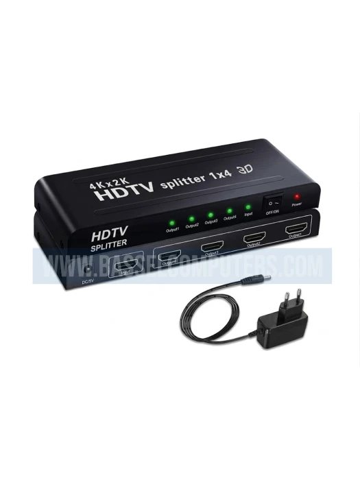 HDMI Splitter 1x4 | 1 Input 4 Outputs, 4K HDTV Video Distributor