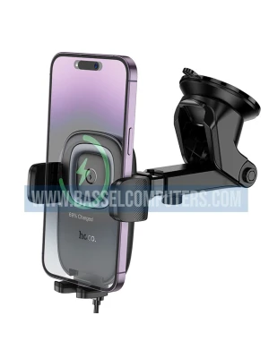 Hoco HW32 Crown Wireless Charging Car Phone Holder – 15W Qi Fast Charging Dashboard Mount