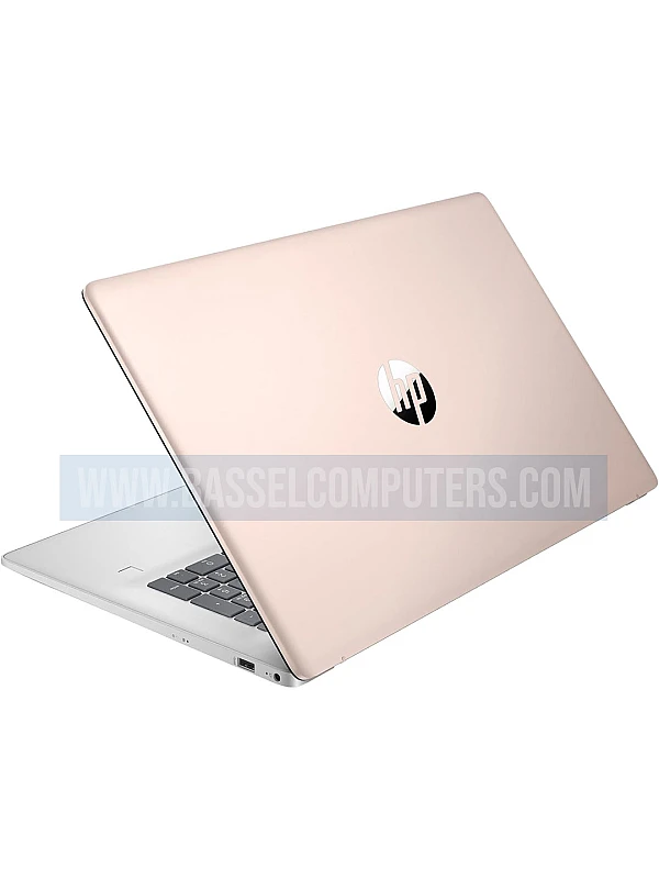 HP Notebook Laptop with Intel Core 3 100U, 8GB RAM, 256GB SSD - 17.3" diagonal HD + Led Display, Fingerprint |ROSE GOLD - (CR)