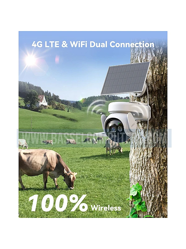 IMOU AOV PT 5MP 3K 4G LTE & Wi-Fi Outdoor Camera with 5W Solar Panel – 24/7 AOV Recording, 10,000mAh Battery