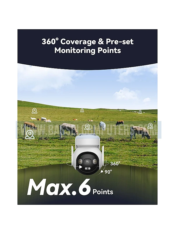 IMOU AOV PT 5MP 3K 4G LTE & Wi-Fi Outdoor Camera with 5W Solar Panel – 24/7 AOV Recording, 10,000mAh Battery