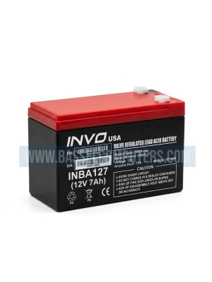 INVO 12V 7Ah Rechargeable Sealed Lead Acid Battery 