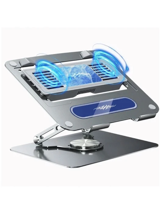 LZ-D21 Laptop Cooling Stand with Detachable Semiconductor Cooler, Adjustable & 360° Rotatable, Solid Carbon Steel