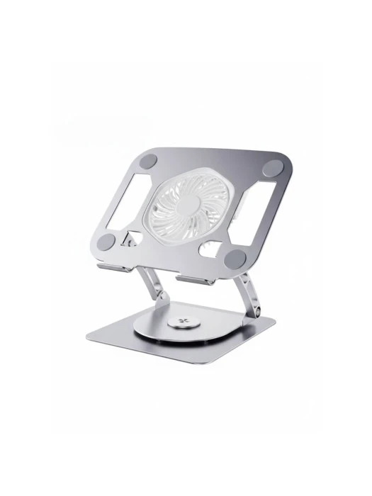 V6.1 Carbon Steel Laptop Stand with Magnetic Electric Cooling Fan – 360° Rotating