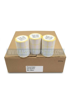 Thermal Label Rolls 30x20mm - Box of 75 Rolls Barcode Sticker Labels for Thermal Printers