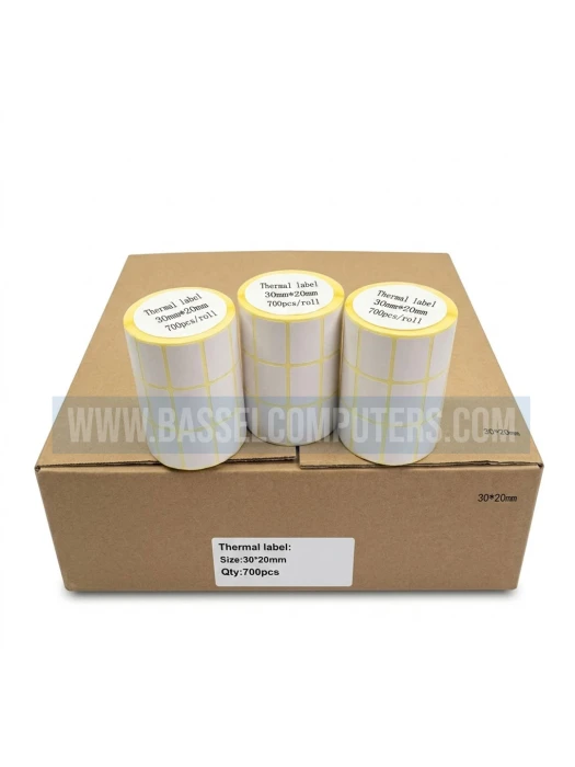 Thermal Label Rolls 30x20mm - Box of 75 Rolls Barcode Sticker Labels for Thermal Printers