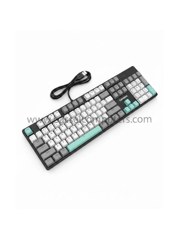 Lenovo Aurora GK10 Gaming Keyboard – 104-Key Full Size Wired USB Mechanical-Style Keyboard for PC & Laptop