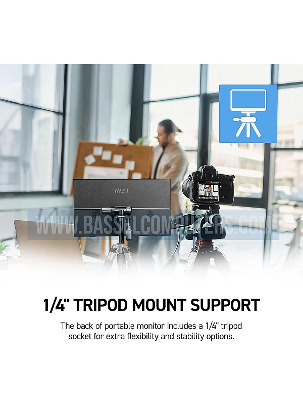 MSI PRO MP165 E6 15.6" FHD IPS Portable Monitor | Ultra Slim Business Screen