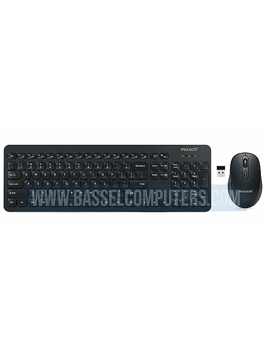 Mouschi EDGE Wireless Keyboard & Mouse Combo – 2.4GHz, Full-Size 104-Key Keyboard