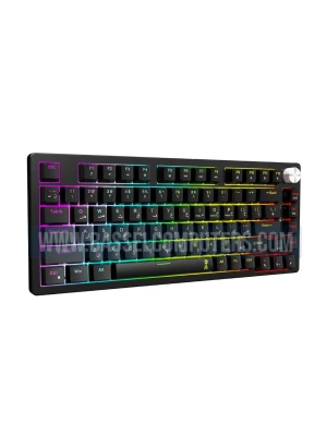 Mouschi Launcher RGB Mechanical Gaming Keyboard with Volume Knob – Compact 68-Key Anti-Ghosting Keyboard