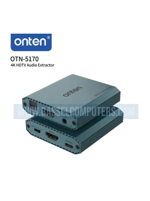 Onten OTN-5170 4K HDMI Audio Extractor | HDMI to HDMI, Optical SPDIF & 3.5mm AUX Converter