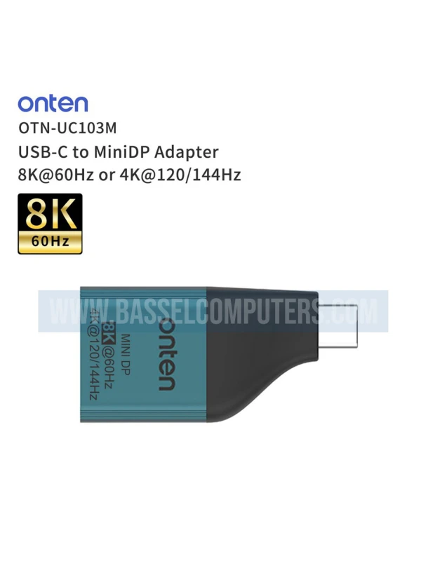Onten USB-C to Mini DisplayPort Adapter 8K 60Hz / 4K 144Hz | OTN-UC103M