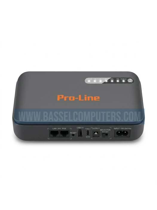 Pro-Line Mini DC UPS 20000mAh POE-830-LFP – 9V/12V Selectable Output, Backup Power for Routers & CCTV