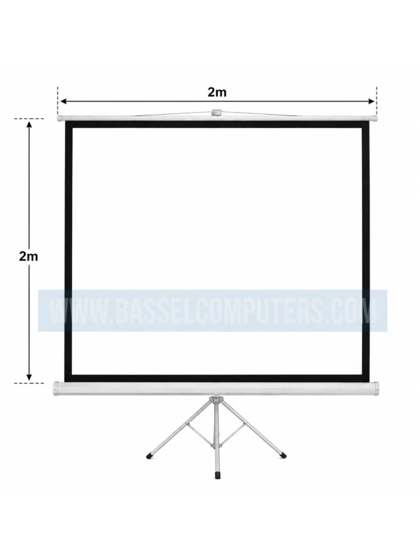 Portable Projector Screen with Tripod Stand 2m × 2m | 200 × 200 cm Projection Screen 