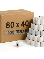 Thermal Receipt Rolls 80mm x 40mm – Box of 100 Rolls | POS & Receipt Printer Paper