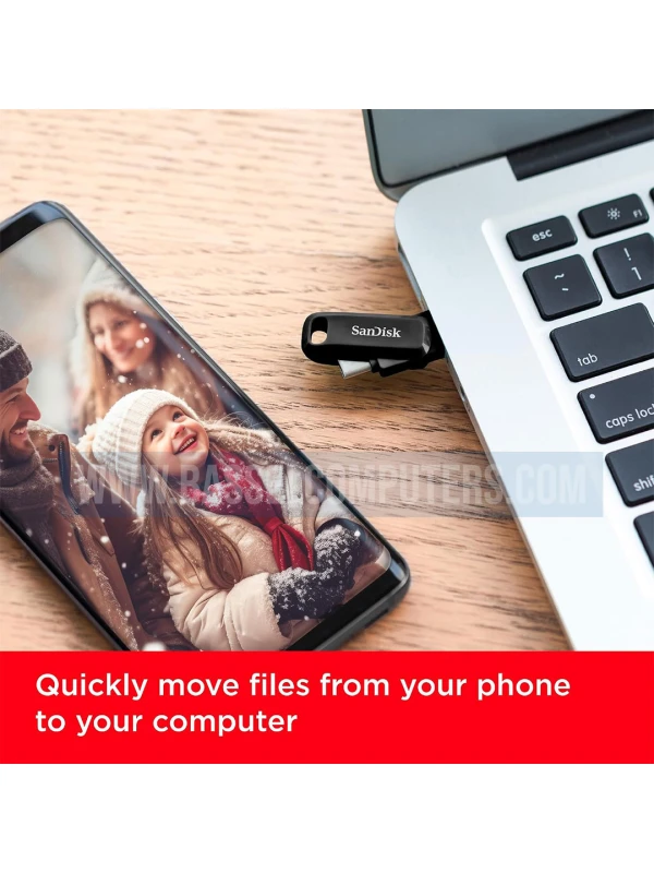 SanDisk Ultra Dual Drive Go USB Type-C & USB 3.2 Flash Drive 64GB – OTG USB Memory Stick