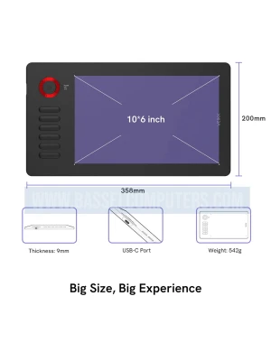 VEIKK A15 Pro Graphics Drawing Tablet | 10 × 6 Inch Digital Pen Tablet with Battery-Free Stylus