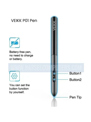 VEIKK Battery-Free Digital Stylus Pen | Ergonomic Design | Replacement Pen for VEIKK Drawing Tablets