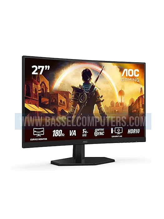 AOC Gaming - 27 Inch Full HD Curved Monitor, 180 Hz, 0.5 ms, FreeSync Premium (1 x HDMI 2.0, 1 x DisplayPort 1.4)