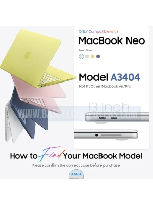 Case Cover for MacBook Neo 13 Inch A3404 - Protective Ultra-Thin High Transparency Snap On Hard Shell Cover for MacBook Neo 13" with A18 Pro Chip (Crystal Clear)