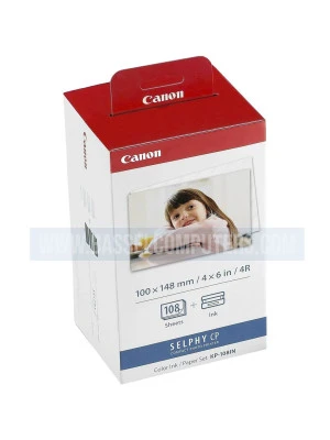 Canon Color & Ink Paper Set KP-108IN for Selphy Printer 4X6 108 Sheets