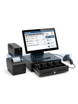 Starter Kit – Complete POS System Bundle with All-in-One Touchscreen Terminal, Thermal Receipt Printer, Barcode Scanner, Cash Drawer & 1000VA UPS