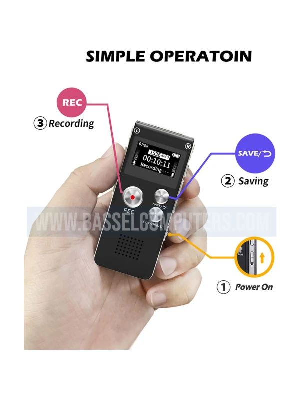 Digital Voice Recorder MP3 Player 32GB - USB Rechargeable 