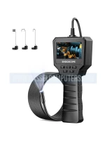 Industrial Endoscope Inspection Camera, 16.4FT Semi-Rigid Cable, 2.4" IPS Borescope with 1440P HD, 6 LED Lights, IP67 Waterproof, Black, USB, No App Required