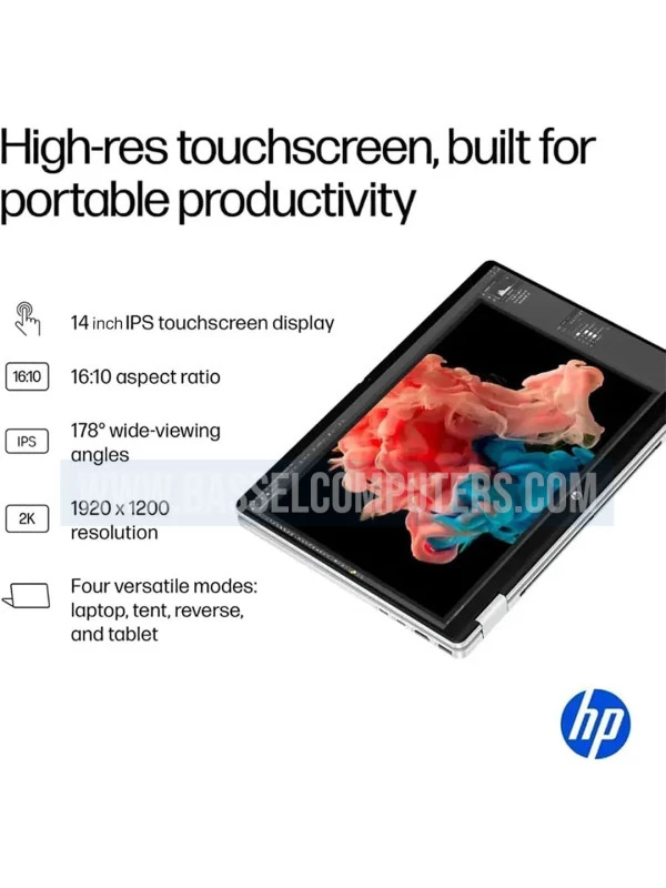 HP OmniBook 5 Flip 2-in-1 14" 2k Touchscreen Laptop, Intel Core 7 150U,16GB DDR5, 512GB SSD, Backlit Keyboard, Optional Pen