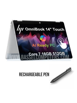HP OmniBook 5 Flip 2-in-1 14" 2k Touchscreen Laptop, Intel Core 7 150U,16GB DDR5, 512GB SSD, Backlit Keyboard, Optional Pen