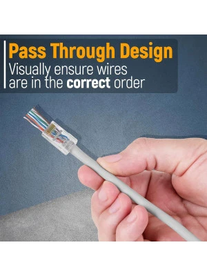 RJ45 Pass Through Connectors Pack of 100