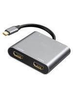 USB C to Dual HDMI Adapter, 4 in 1 USB Type C Hub with 2 HDMI/USB3.0 /PD Charging