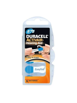 Hearing aid batteries Duracell size 675 (Quantity x6)