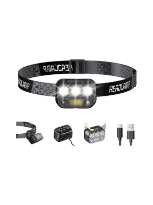 LED Headlamp Rechargeable Comfortable Headlamp for Adult Kid Lightweight Adjustable Headband for Outdoor