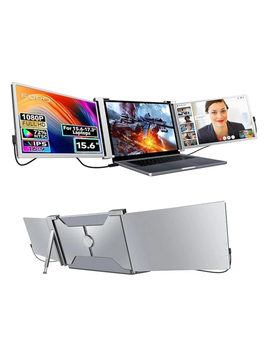 Triple Portable Laptop Screen Extender ,15 Inch , FHD 1080P IPS 