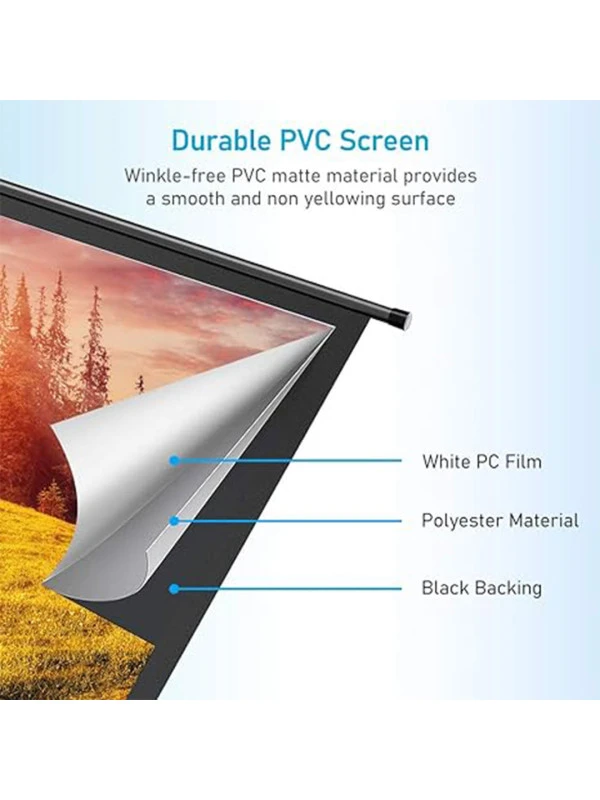 PORTABLE PROJECTOR SCREEN ELECTRIC 2X2m