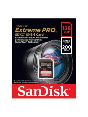 SanDisk 4k  SD Card 128GB Extreme PRO Memory Card 200MB/s